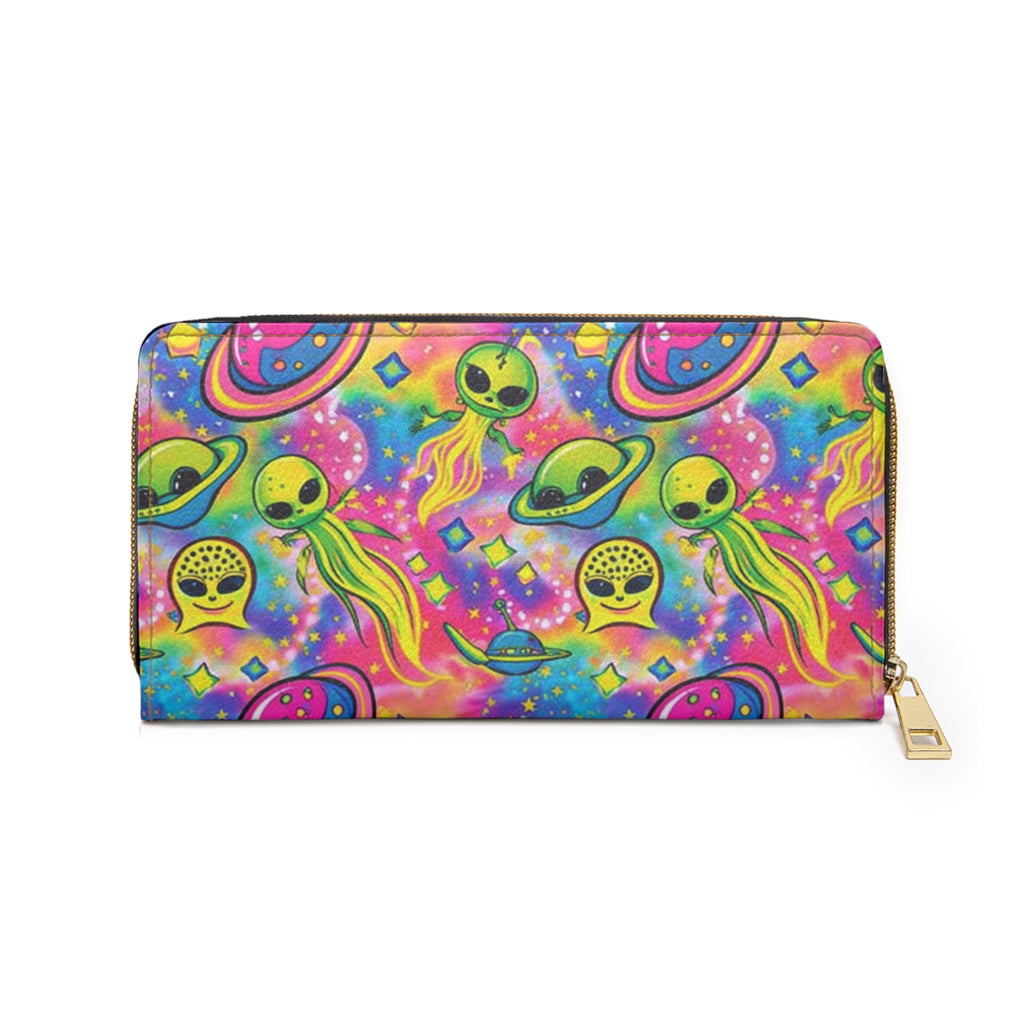 Trippy Space Zipper Wallet