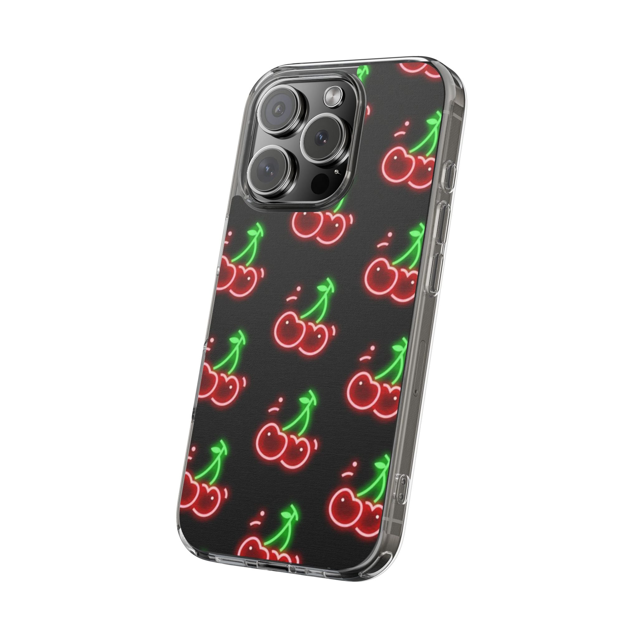 Neon Cherry Phone Case — Impact-Resistant Phone Case
