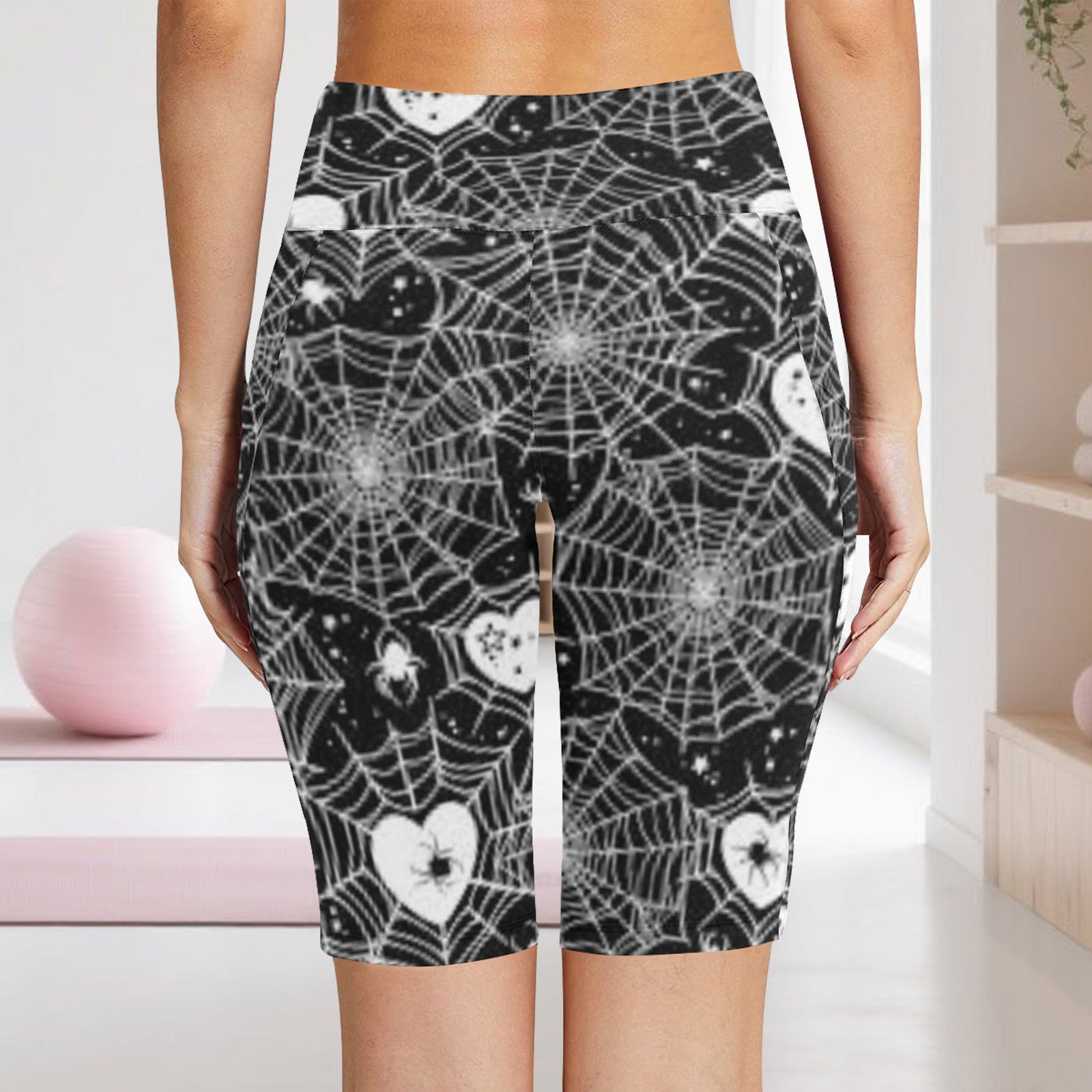Web Of Hearts Biker Shorts
