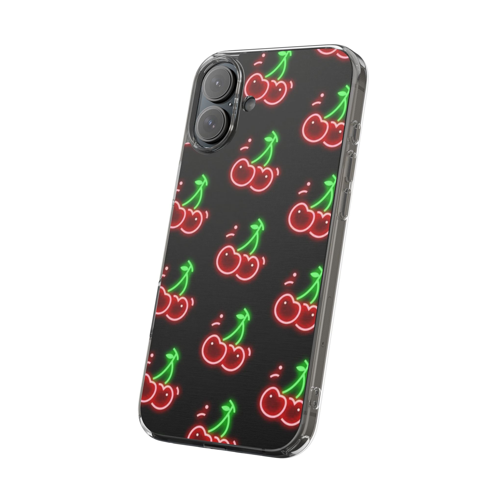 Neon Cherry Phone Case — Impact-Resistant Phone Case