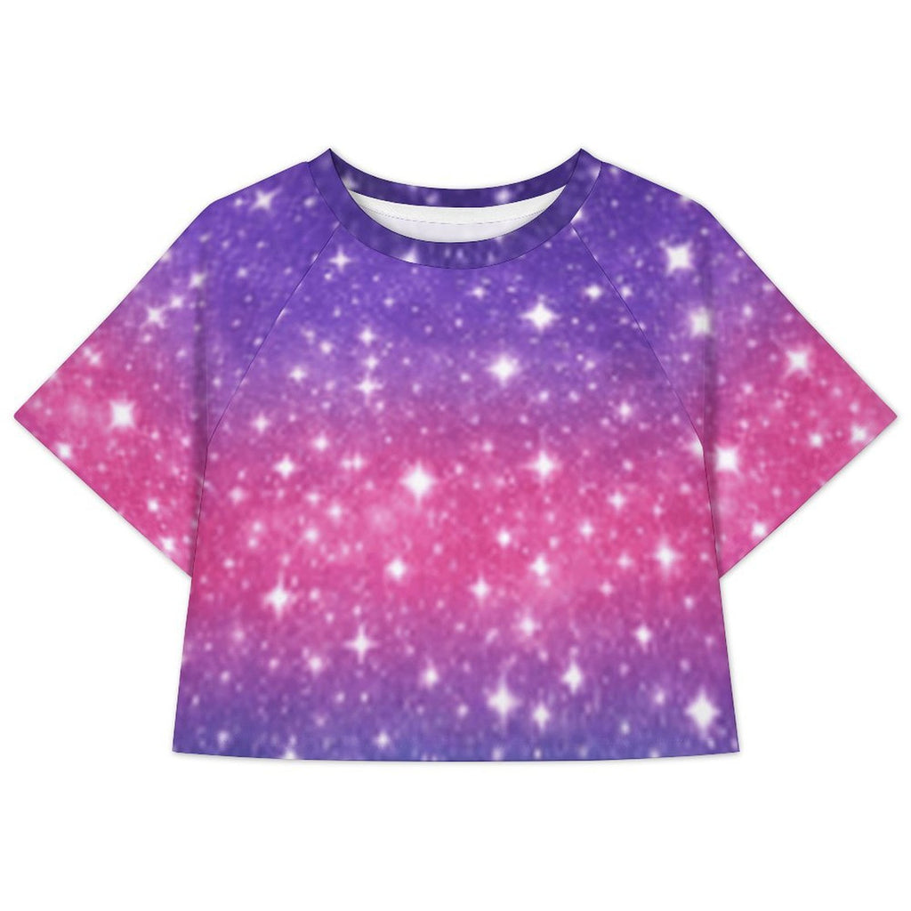 Custom Women's Short Sleeve Crew Neck Cropped Tee Crop T Shirt