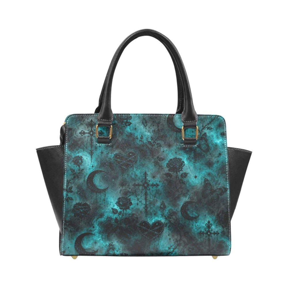 Emerald Halo Rivet Shoulder Hand Bag