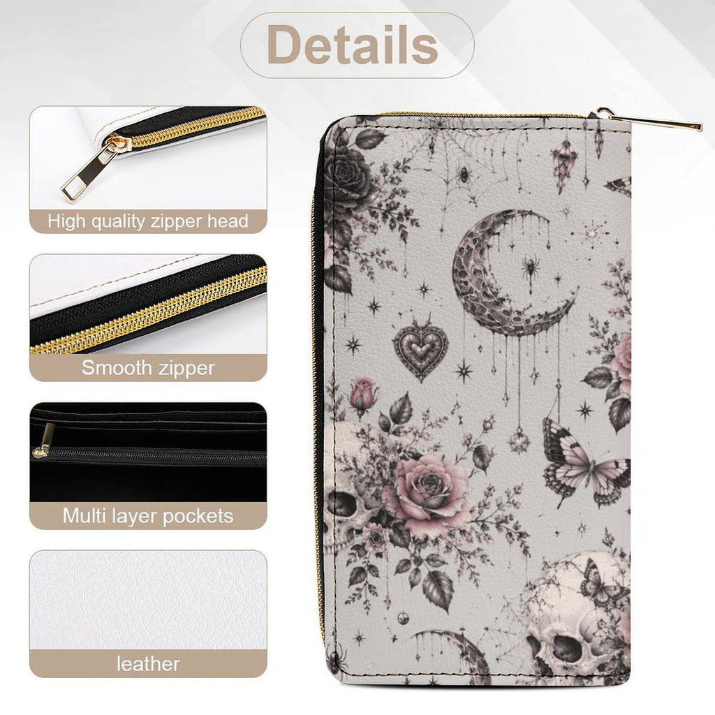 Custom Large Capacity Zip Around Wallet PU Leather Clutch Purse With Multi-Layer Slots