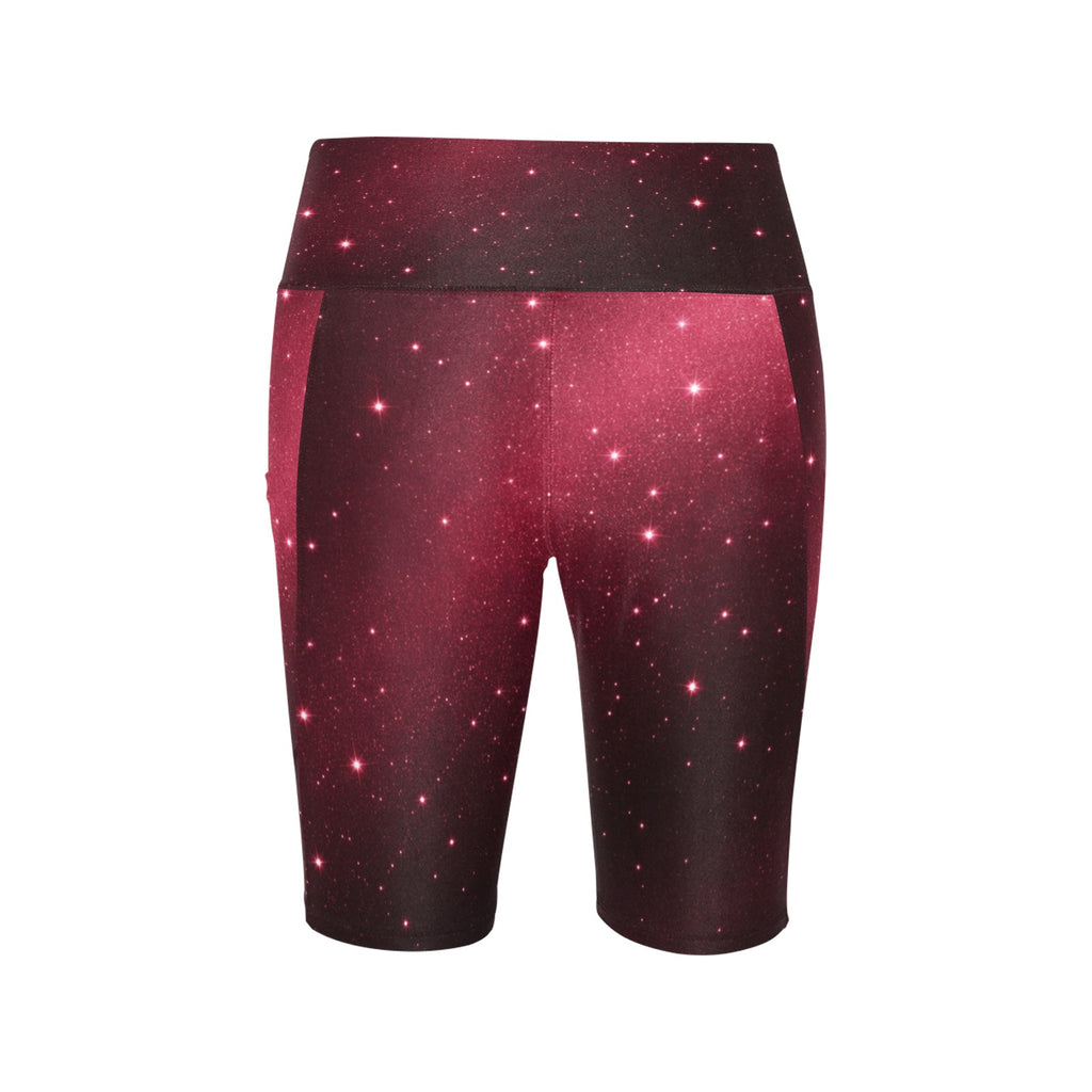Crimson Red Biker Shorts