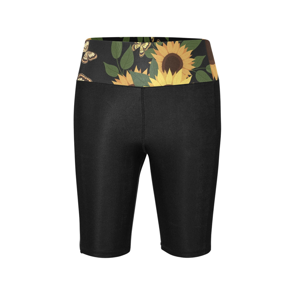Yellow Butterfly Biker Shorts