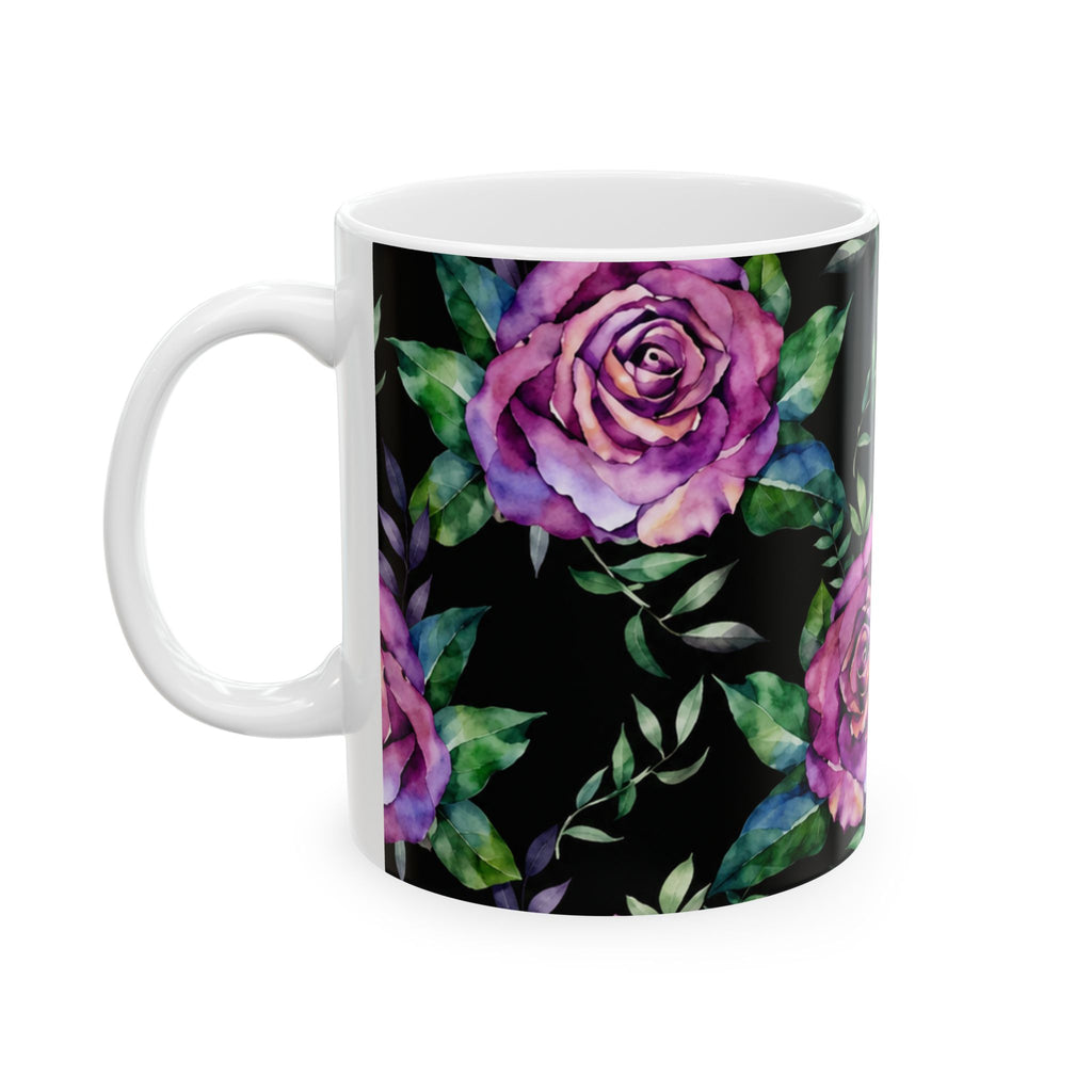 Purple Water Rose Ceramic Mug