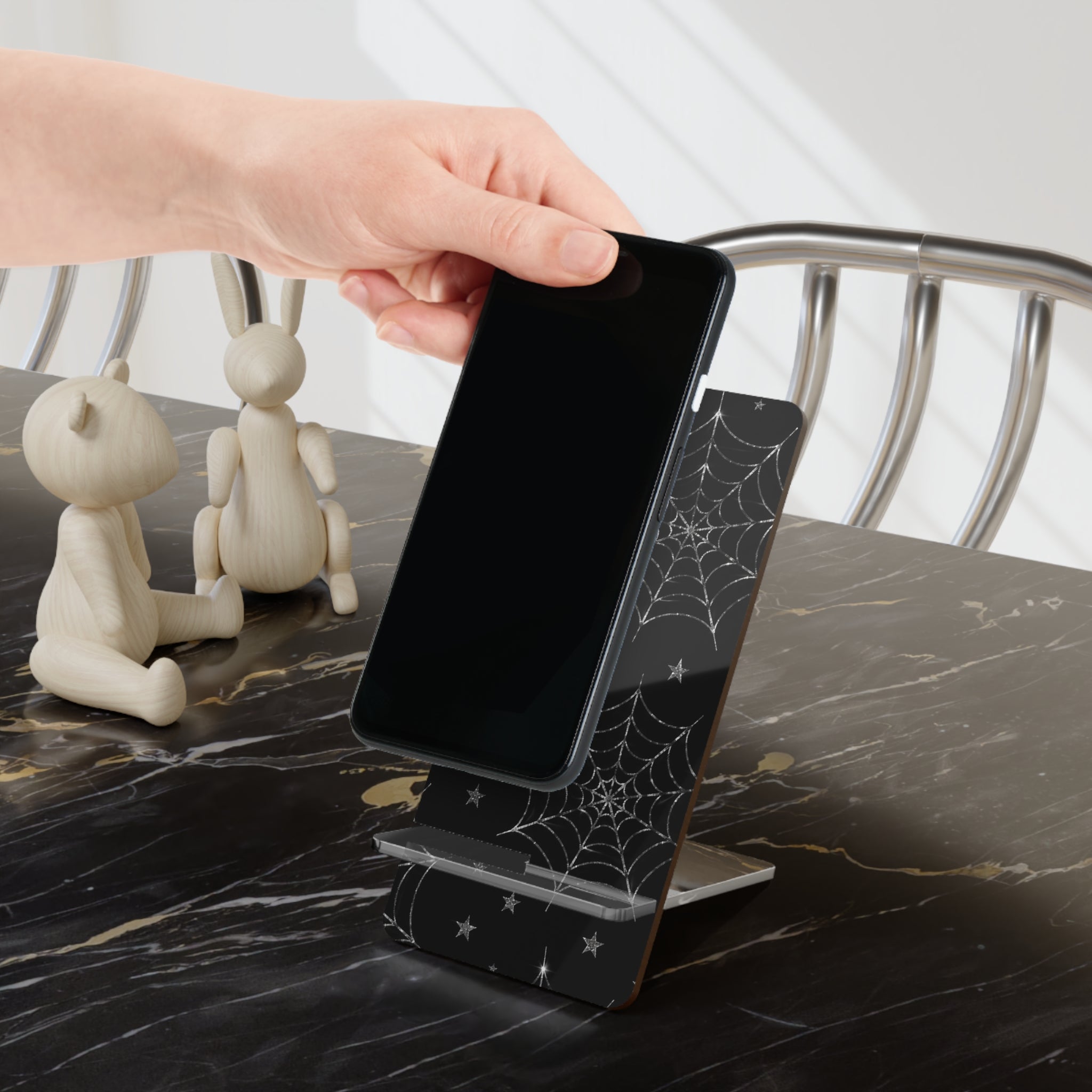 Silver Web Phone Stand