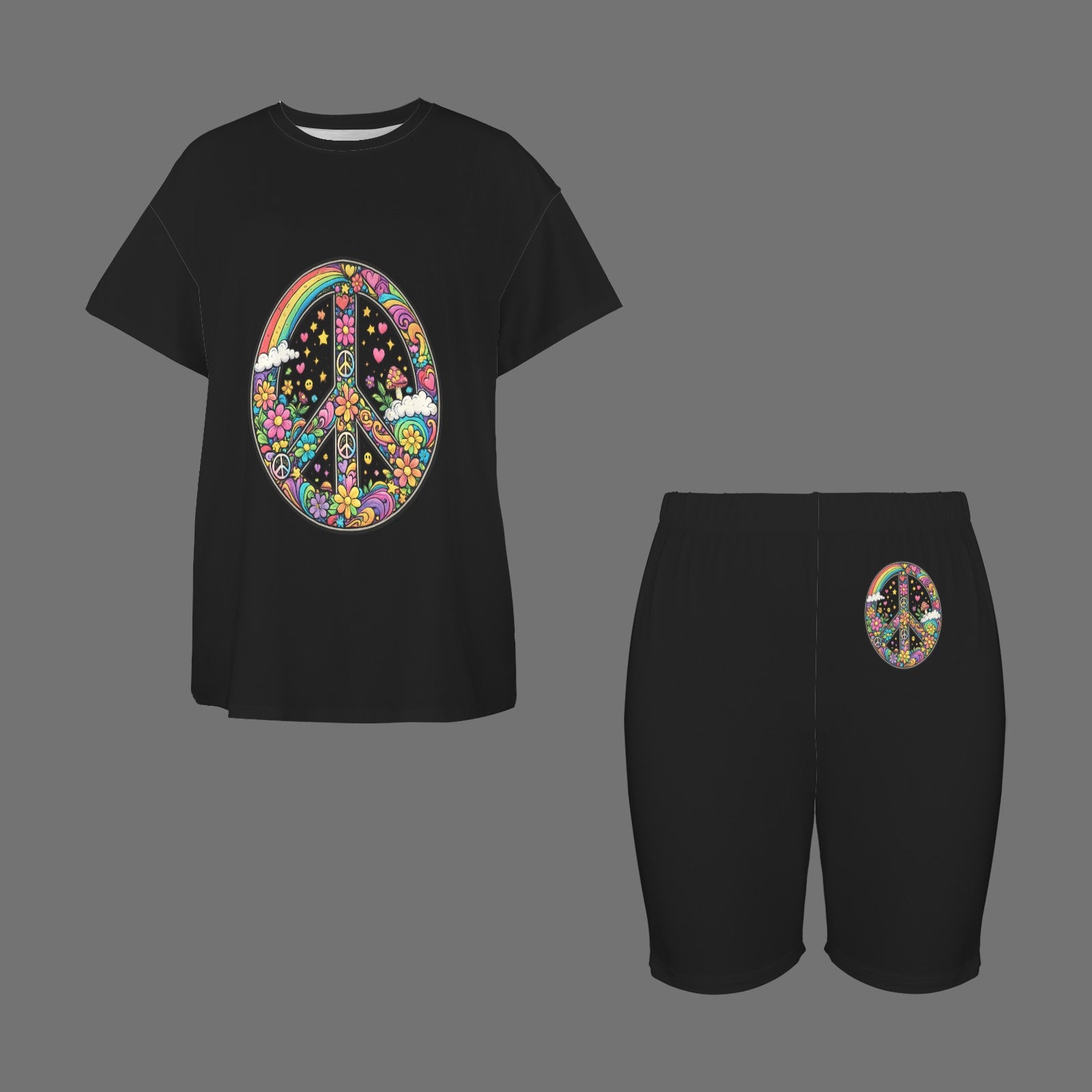 Peace Bloom Oversize Tee Matching Set