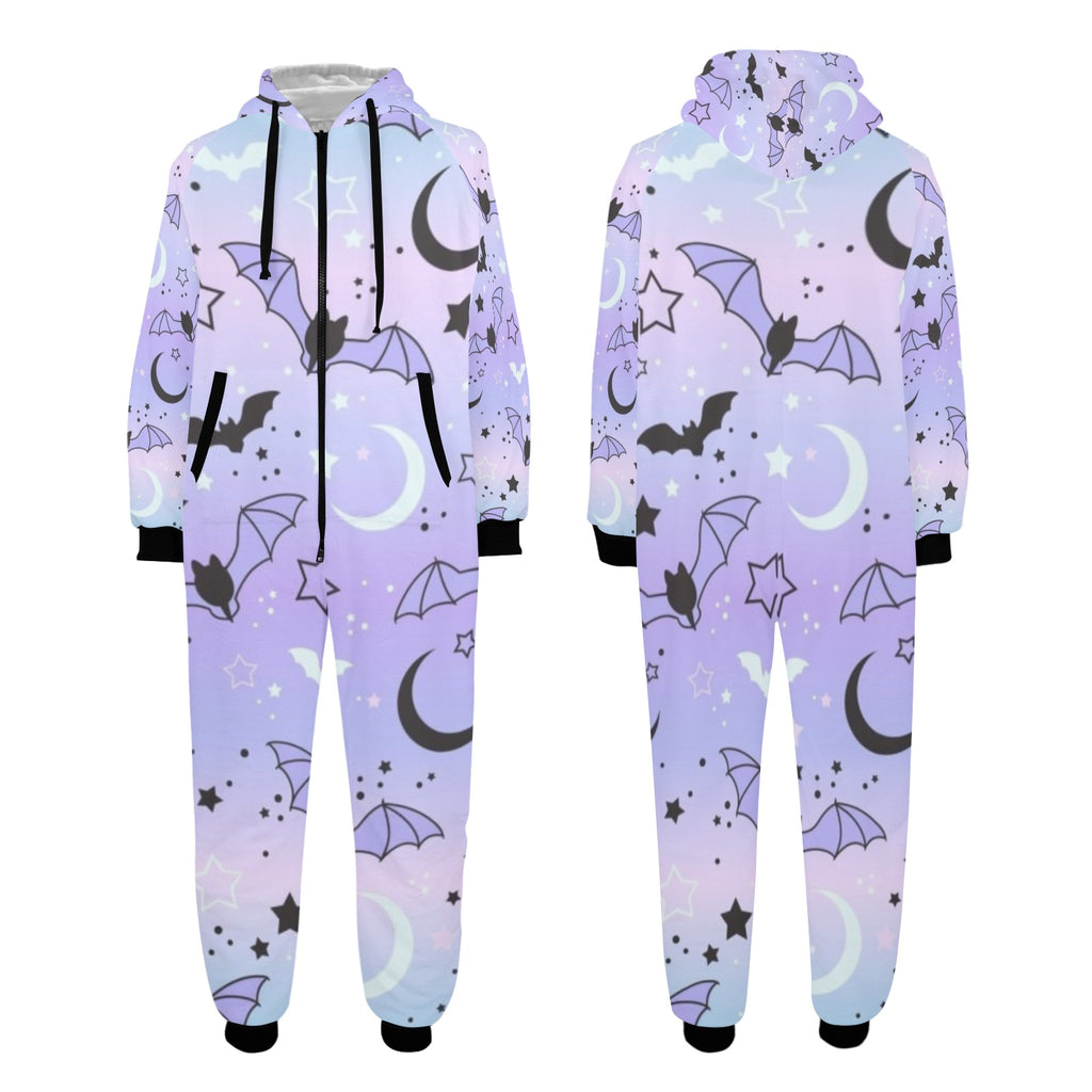 Bats And Stars Zipped One Piece Pajama