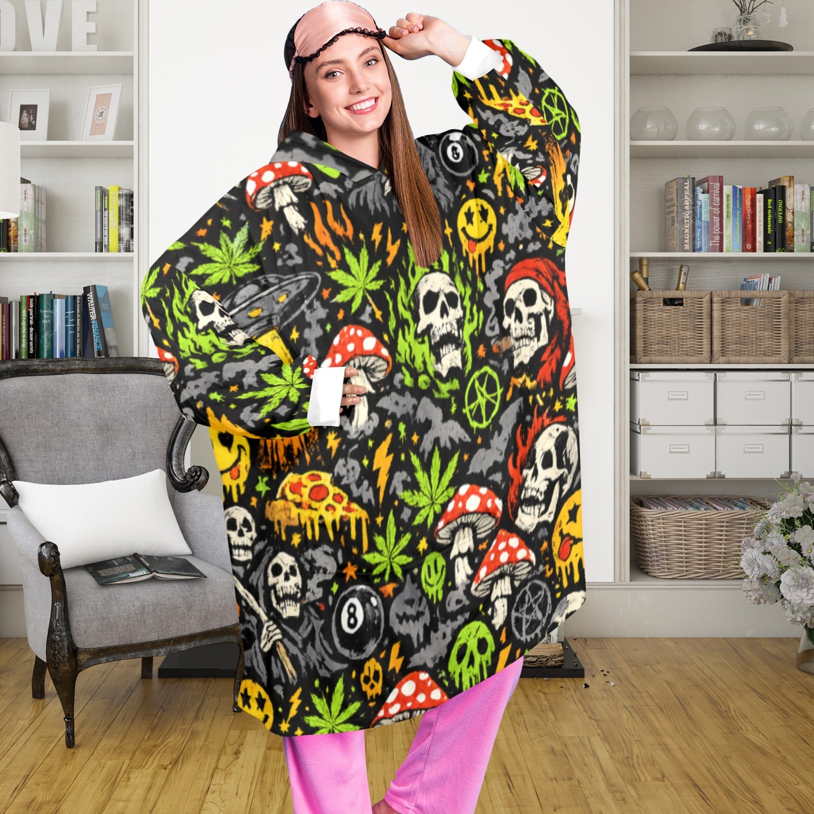 Skull Static Blanket Hoodie