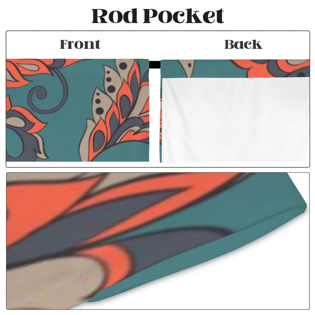 Sunset Paisley WIndow Curtains 52"x63"