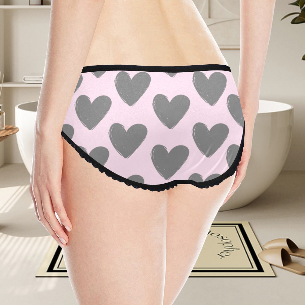 Smokey Gray Heart Panties