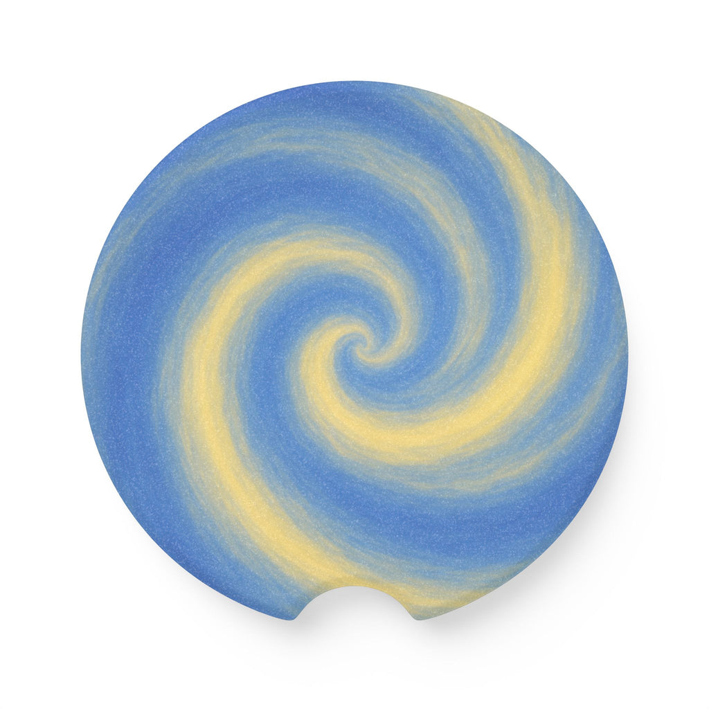 Blue Lemon Swirl Soapstone Car Coaster