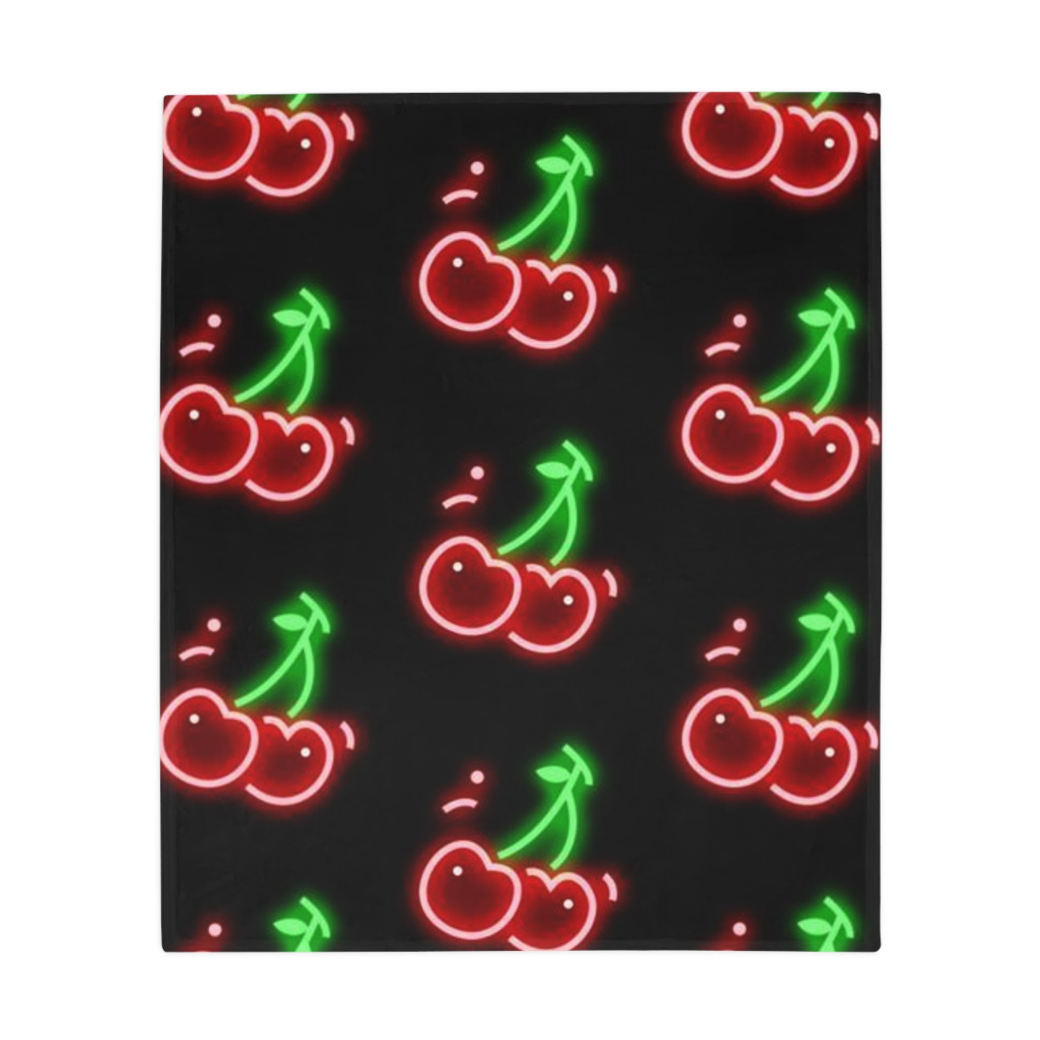 Neon Cherry Plush Fleece Blanket