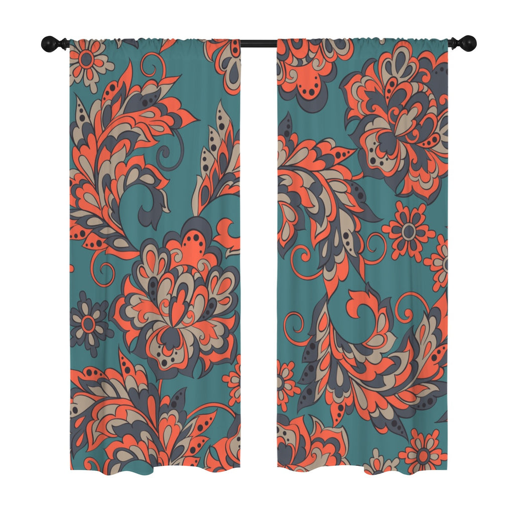 Sunset Paisley Curtains 42"x84"
