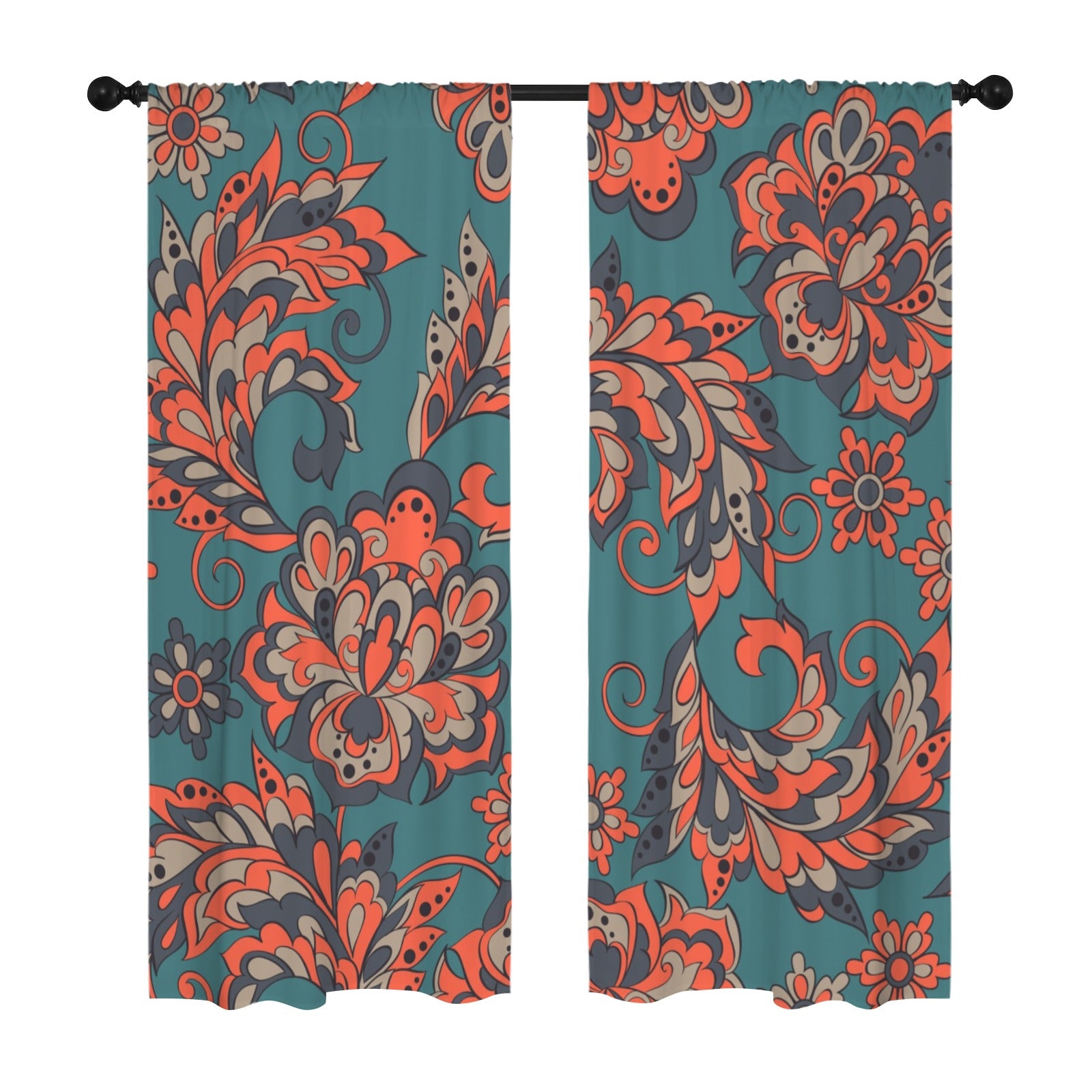 Sunset Paisley Curtains 42"x84"