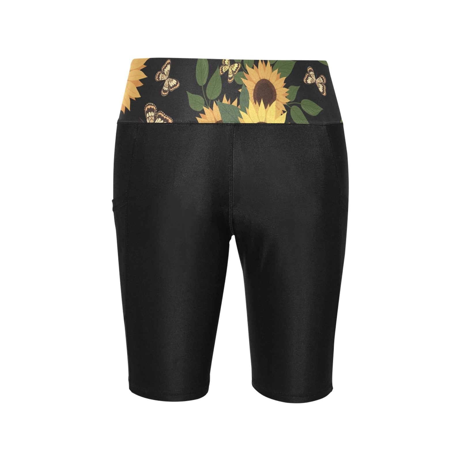 Yellow Butterfly Biker Shorts