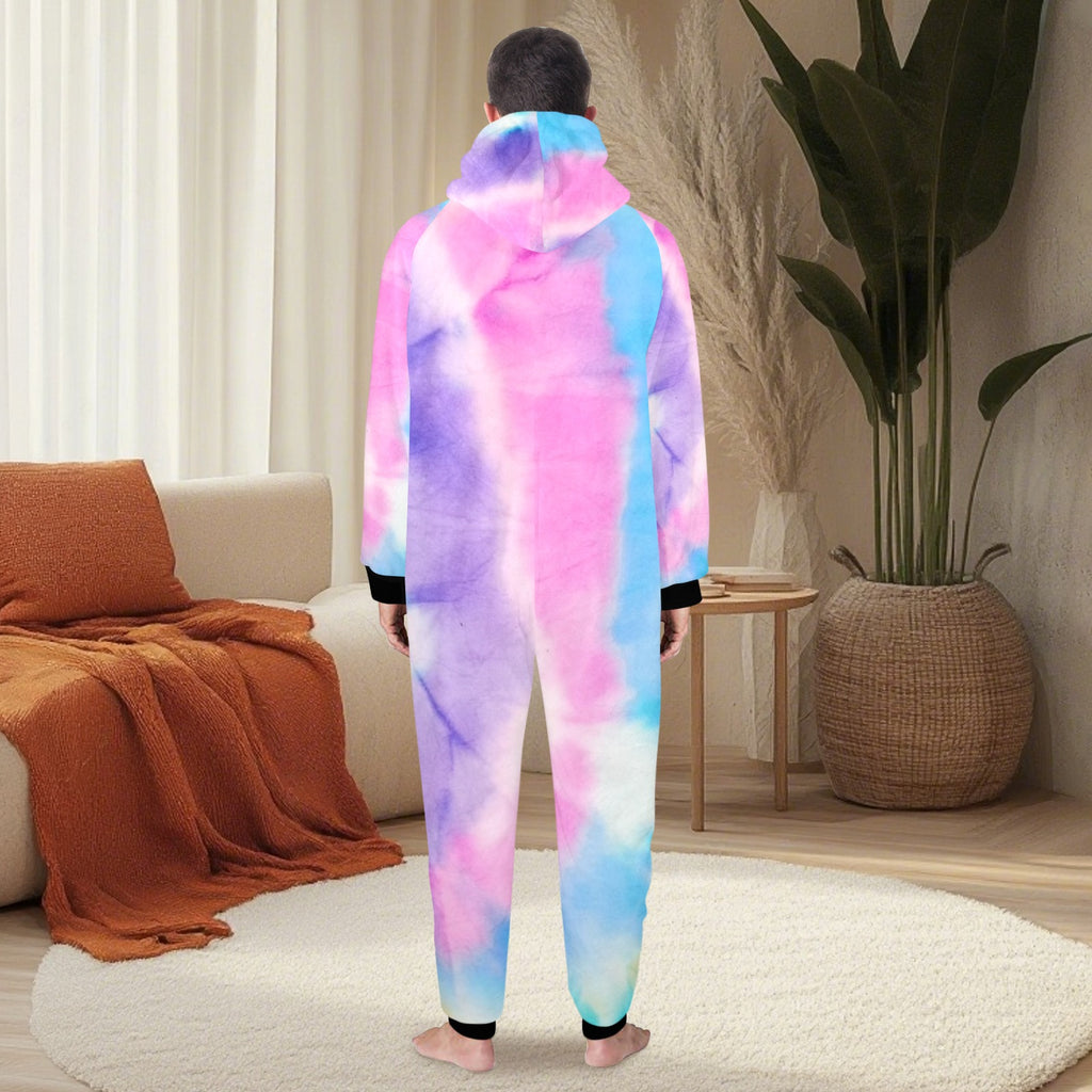 Color Splash Zipped One Piece Pajamas