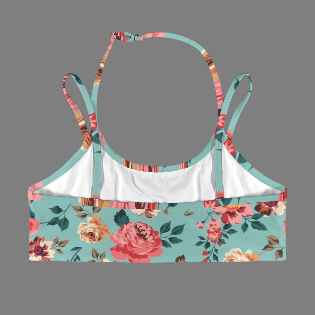 Mints Of Pink Double Strap Sports Bra