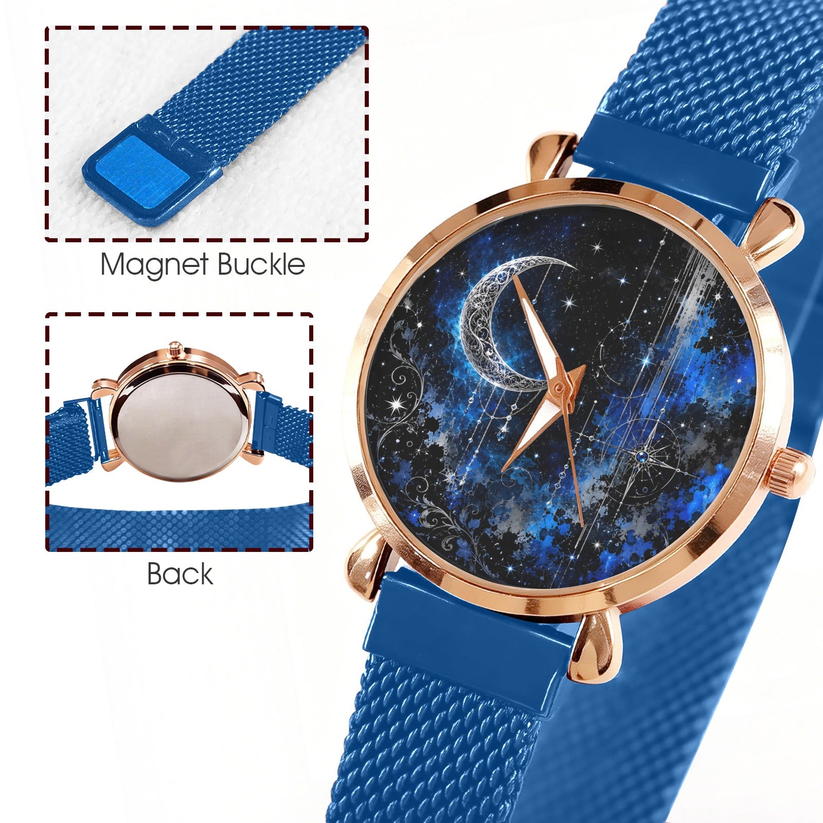 Moonlit Sapphire Magnetic Buckle Strap Watch
