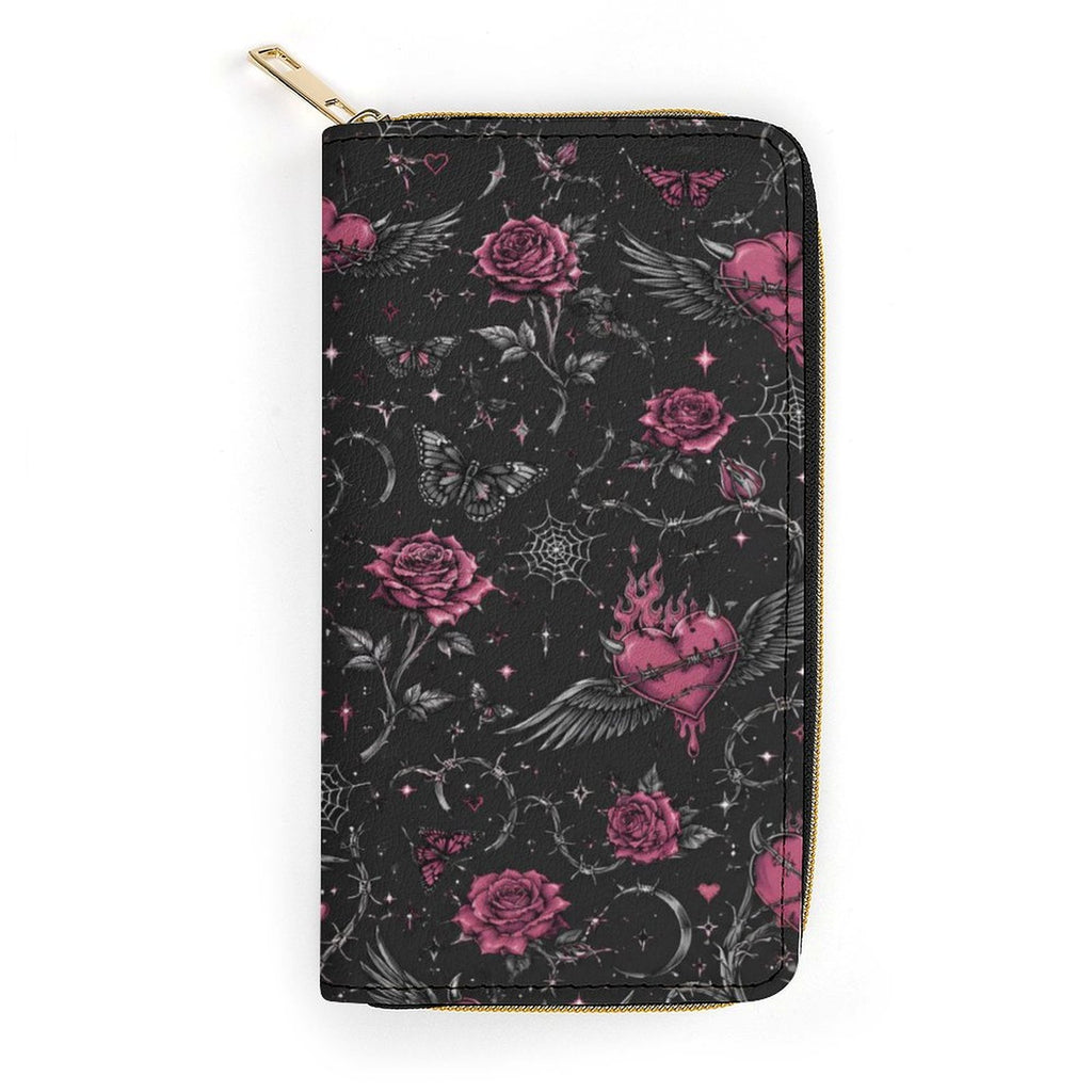 Custom Large Capacity Zip Around Wallet PU Leather Clutch Purse With Multi-Layer Slots