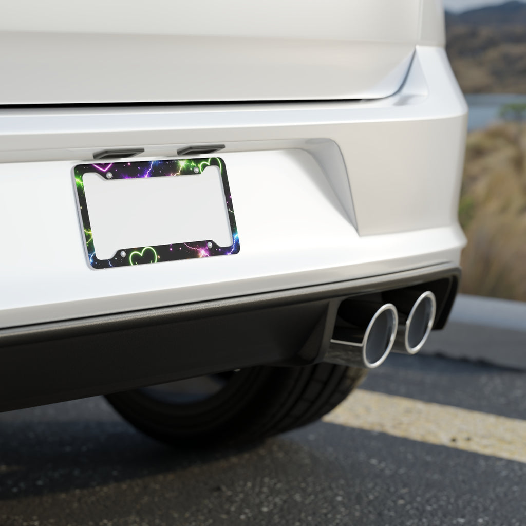 Electric Heart License Plate Frame