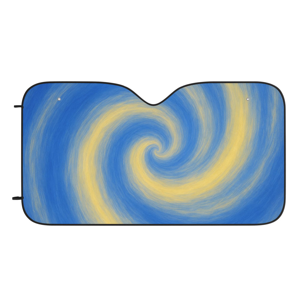 Blue Lemon Swirl Car Sun Shade