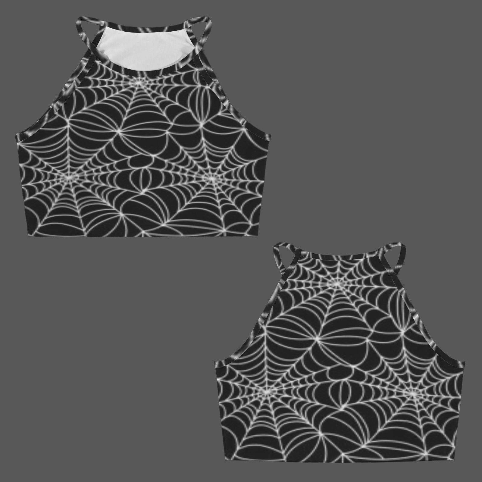 Black Web Cami Crop Top