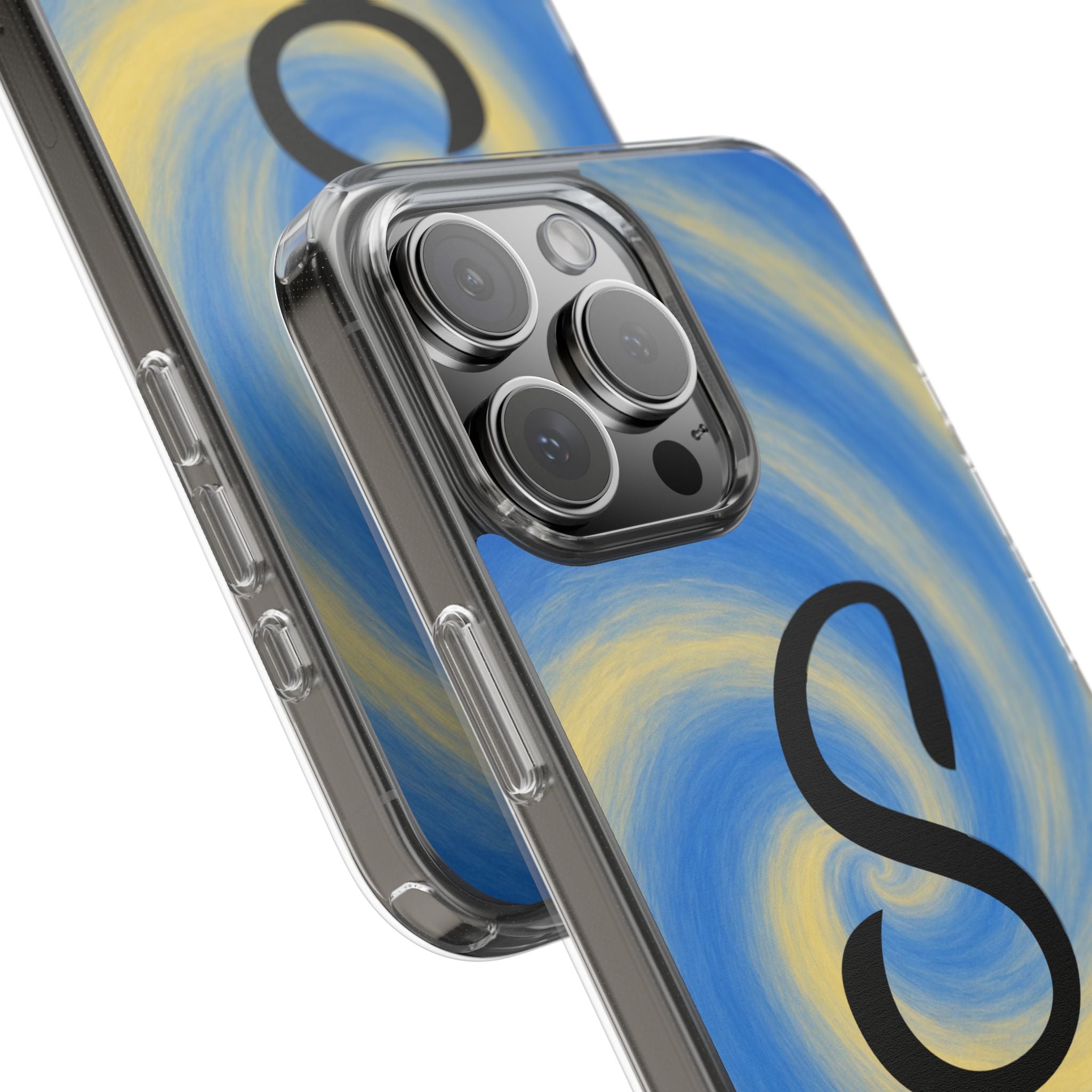 Personalized Blue Lemon Swirl Impact Phone Case