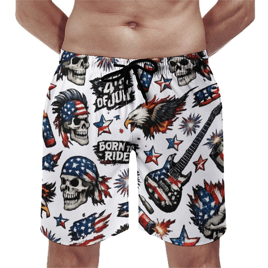 Custom Men's Quick Dry Swim Trunks Elastic Waist Drawstring Beach Shorts
