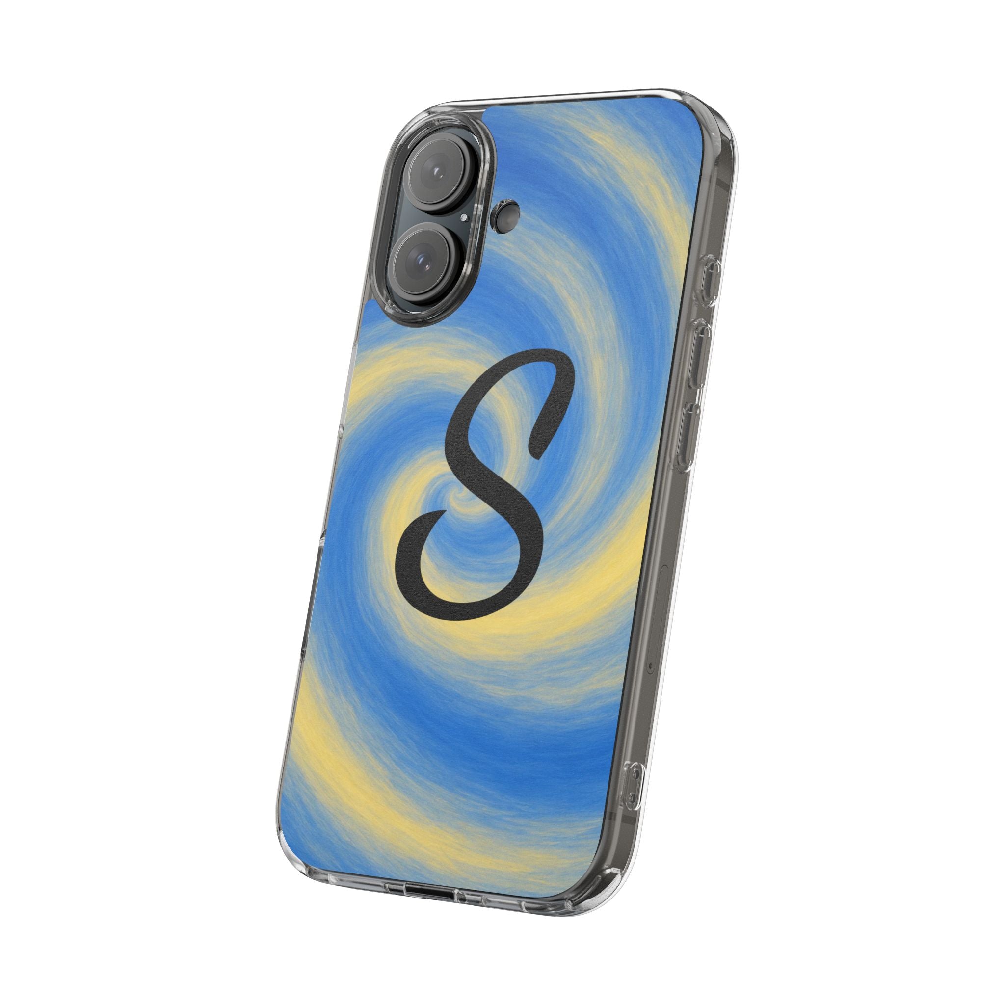 Personalized Blue Lemon Swirl Impact Phone Case