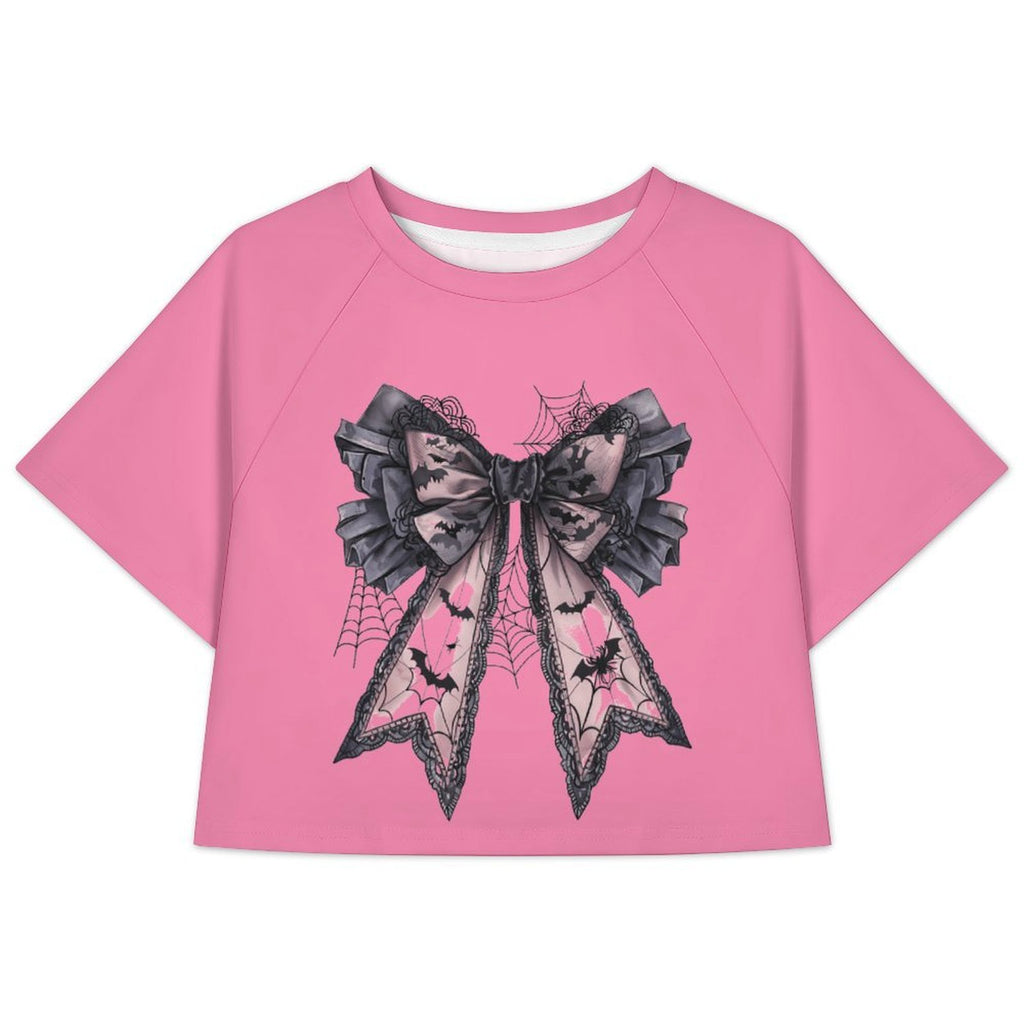 Custom Women's Short Sleeve Crew Neck Cropped Tee Crop T Shirt