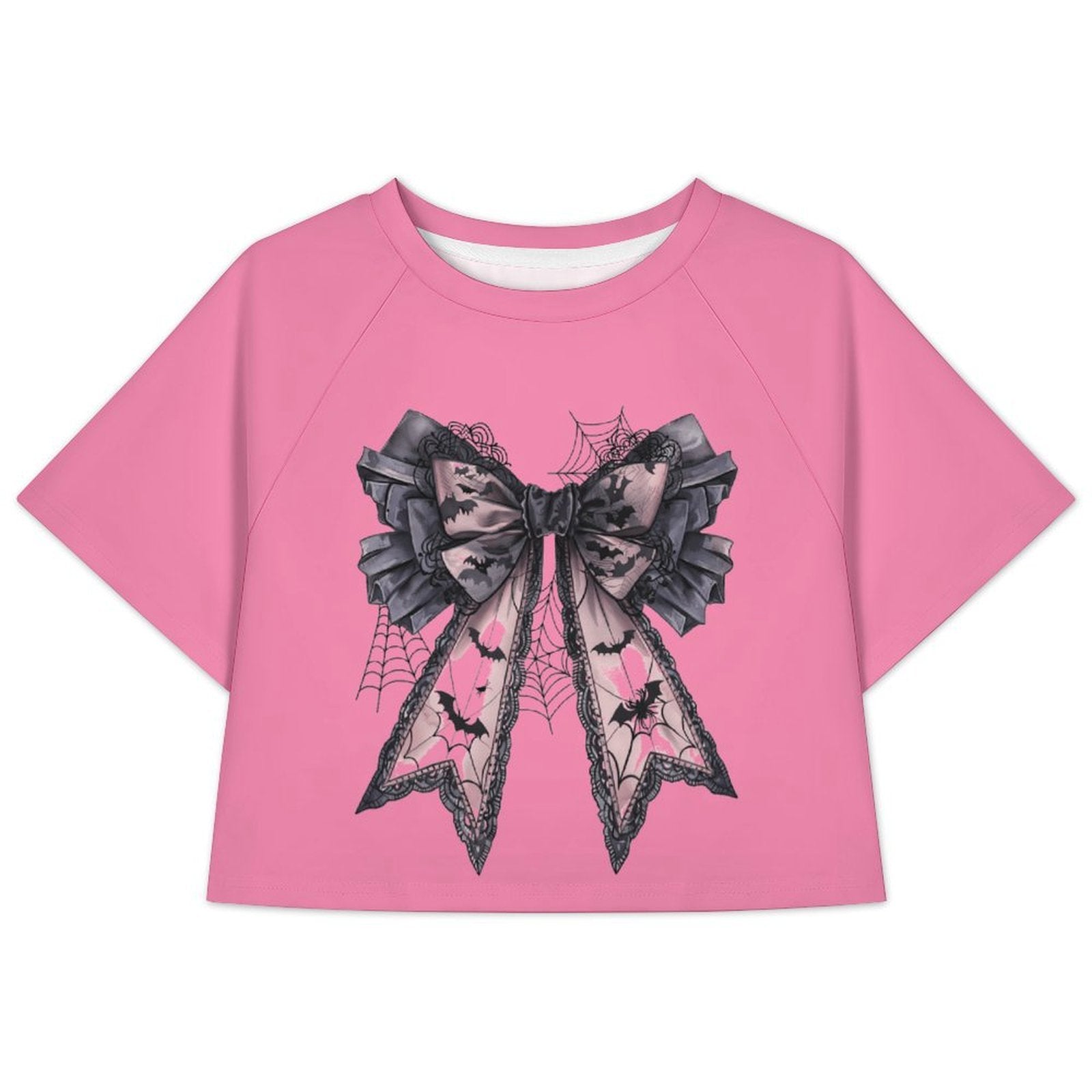 Custom Women's Short Sleeve Crew Neck Cropped Tee Crop T Shirt