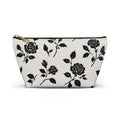 Black Rose Floral Accessory Pouch