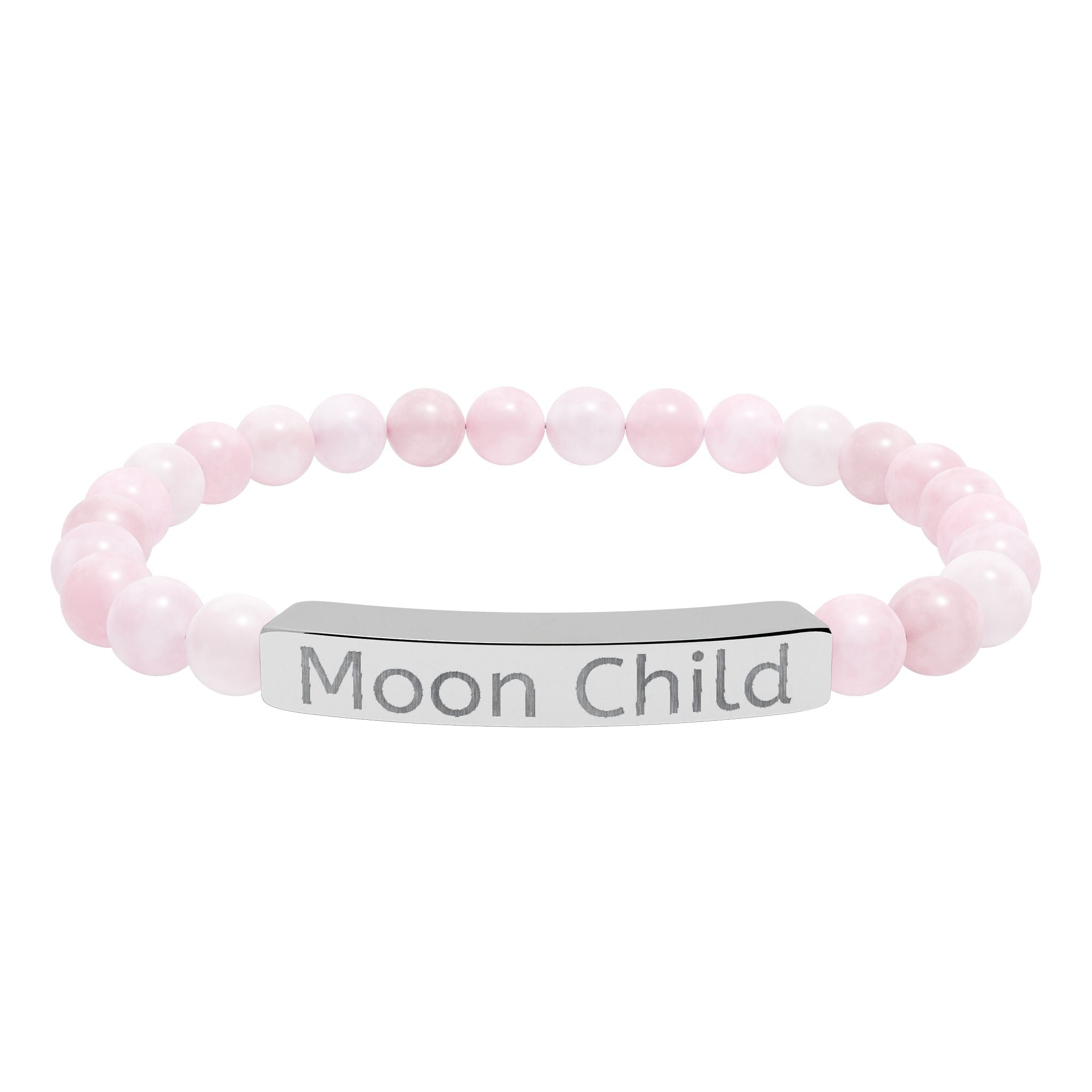 Moon Child Engraved Natural Stone Stretch Bracelet
