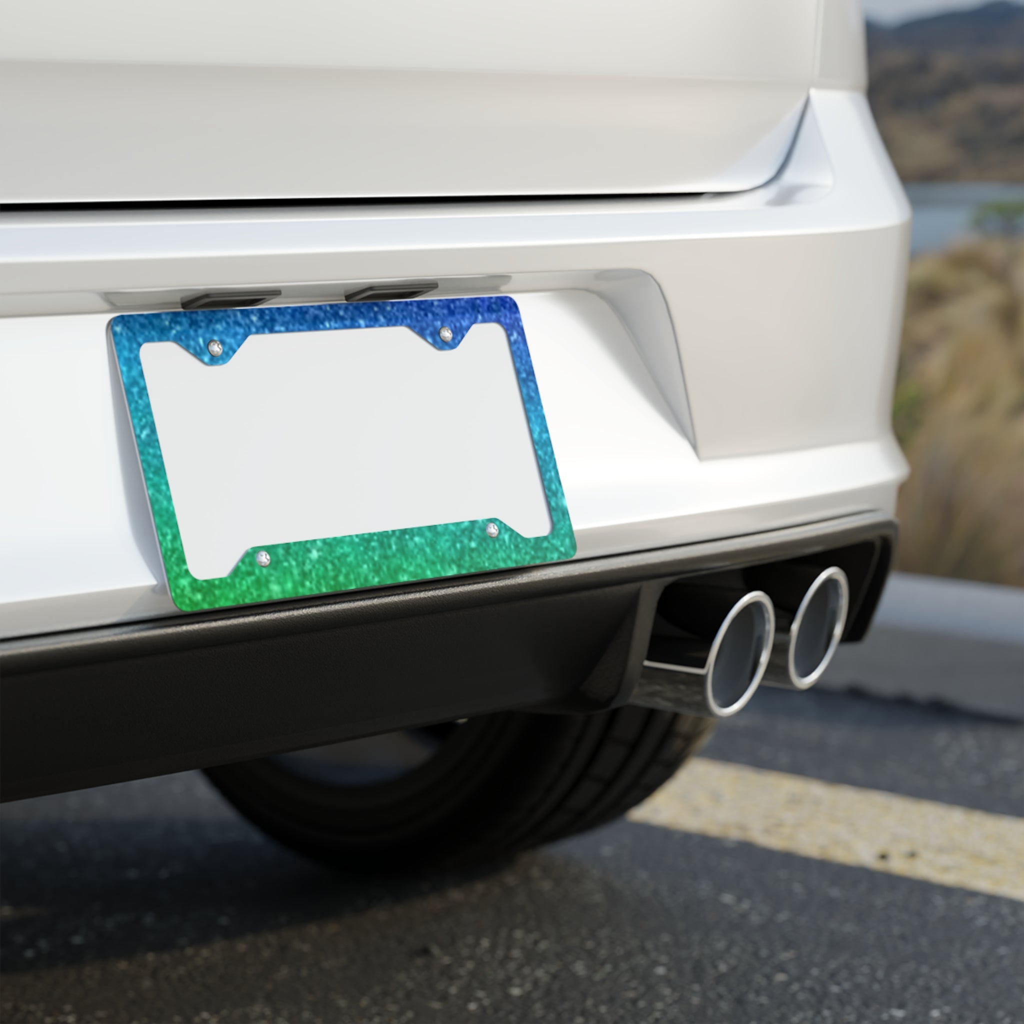Ombre Bloom Metal License Plate Frame