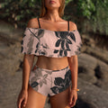 Blushing Black Ruffled Bikini