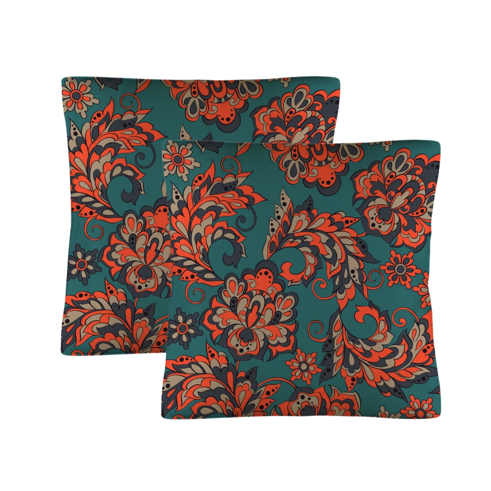 Sunset Paisley Linen Pillows Cases 2pk
