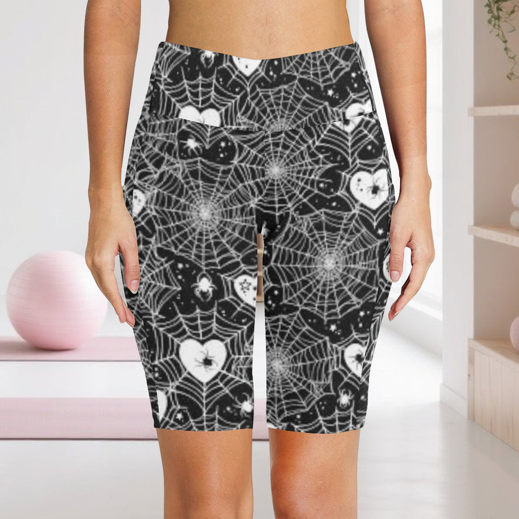 Web Of Hearts Biker Shorts
