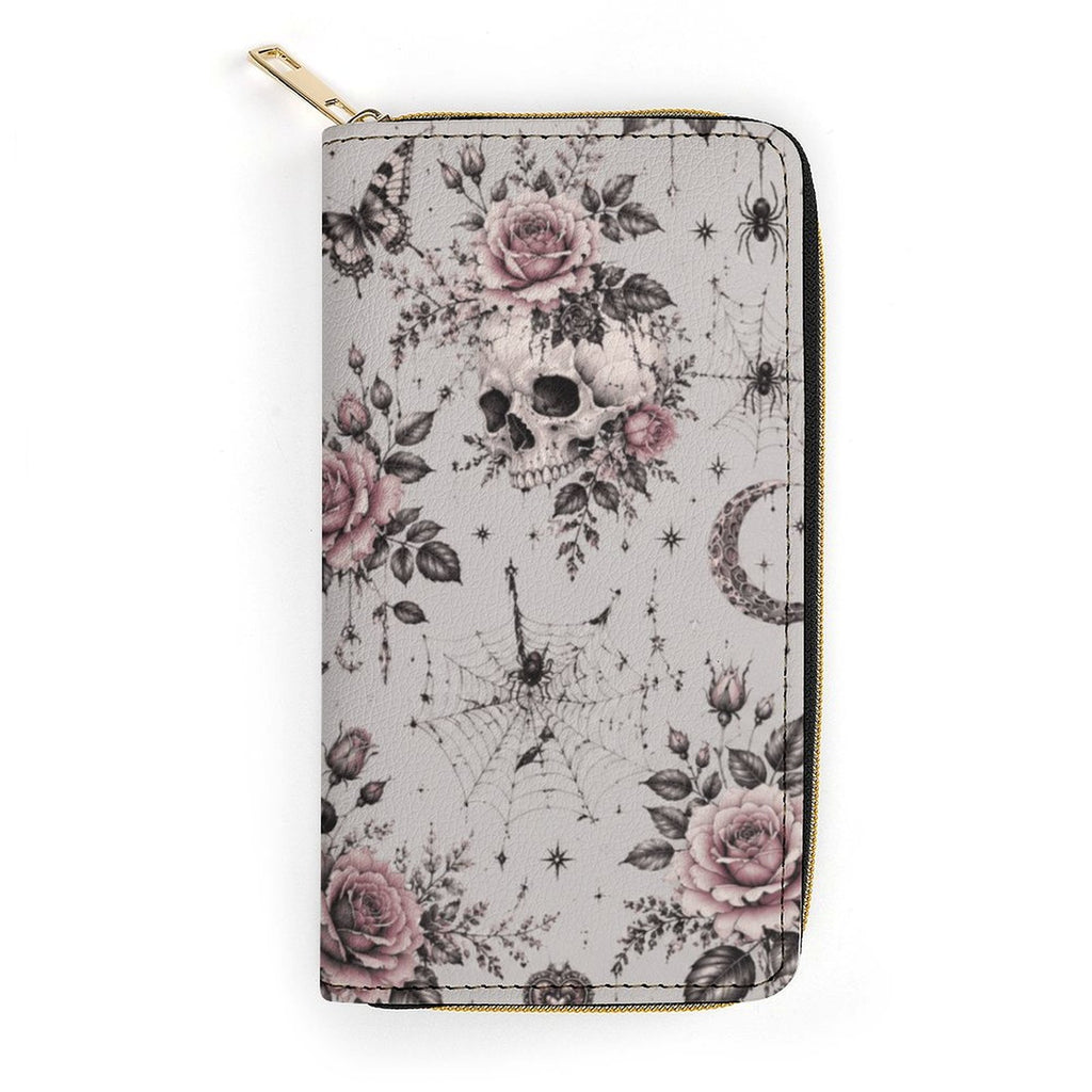 Custom Large Capacity Zip Around Wallet PU Leather Clutch Purse With Multi-Layer Slots