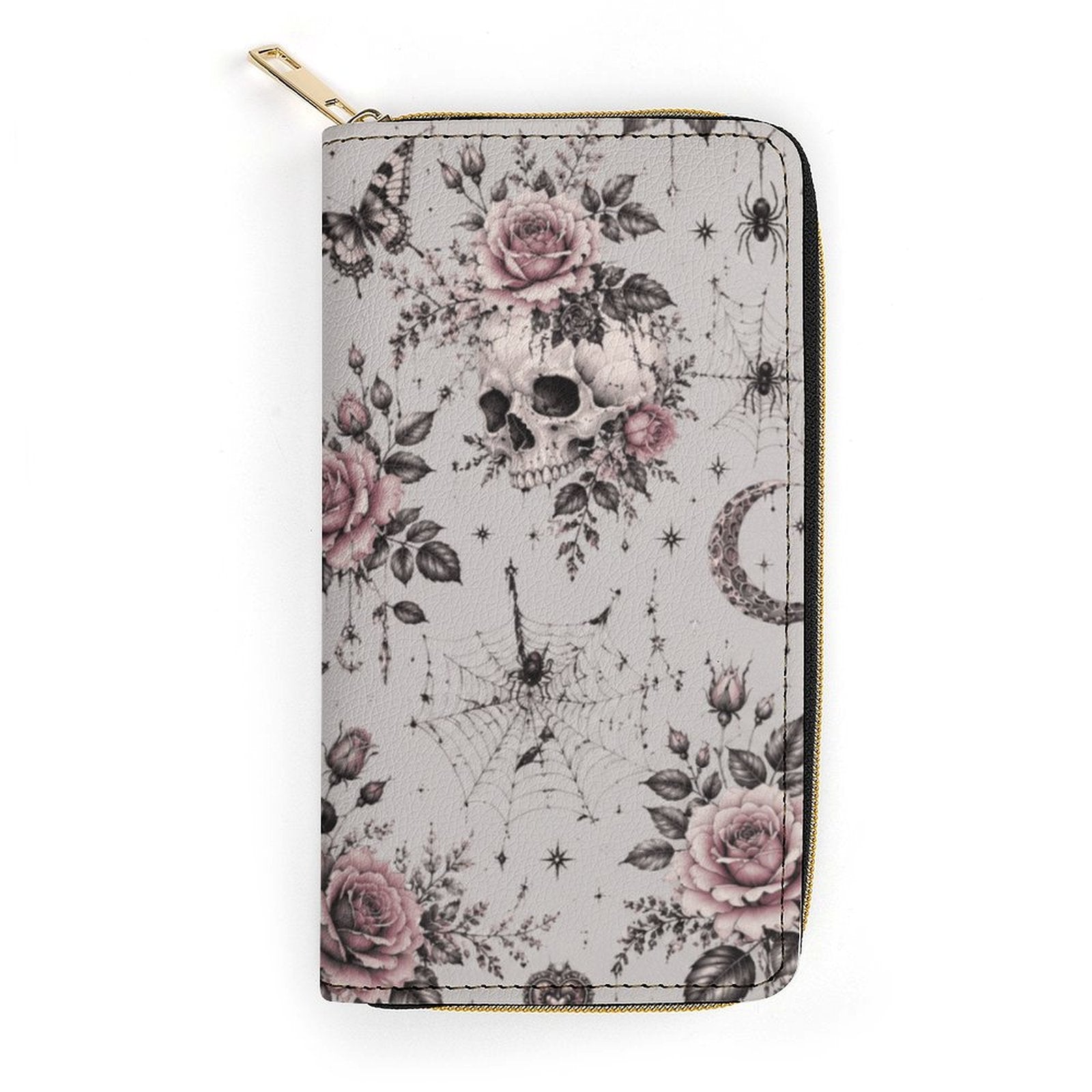 Custom Large Capacity Zip Around Wallet PU Leather Clutch Purse With Multi-Layer Slots