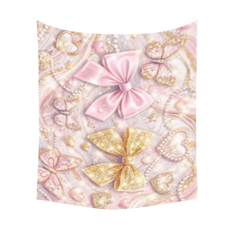 60"X51" Glitter Bow Tapestry