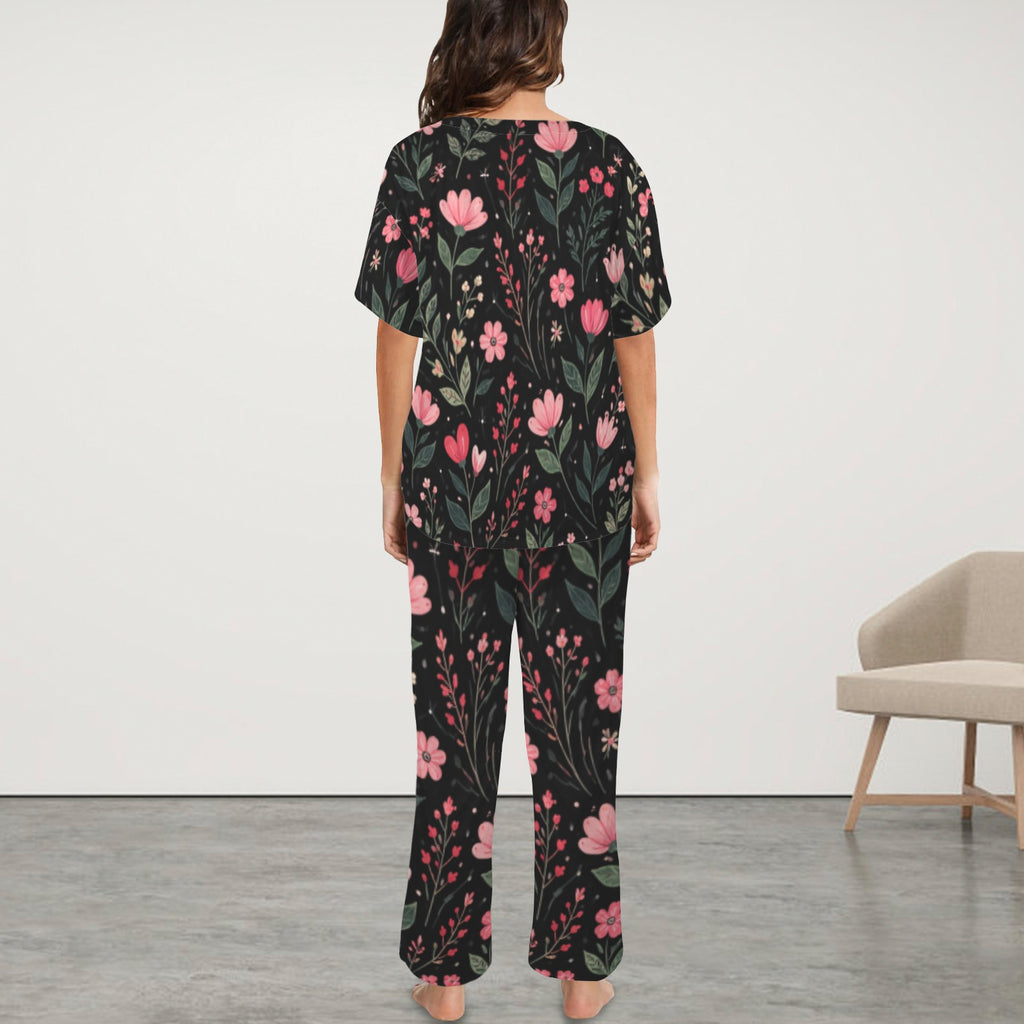 Flowers in Darkness Pajama Set