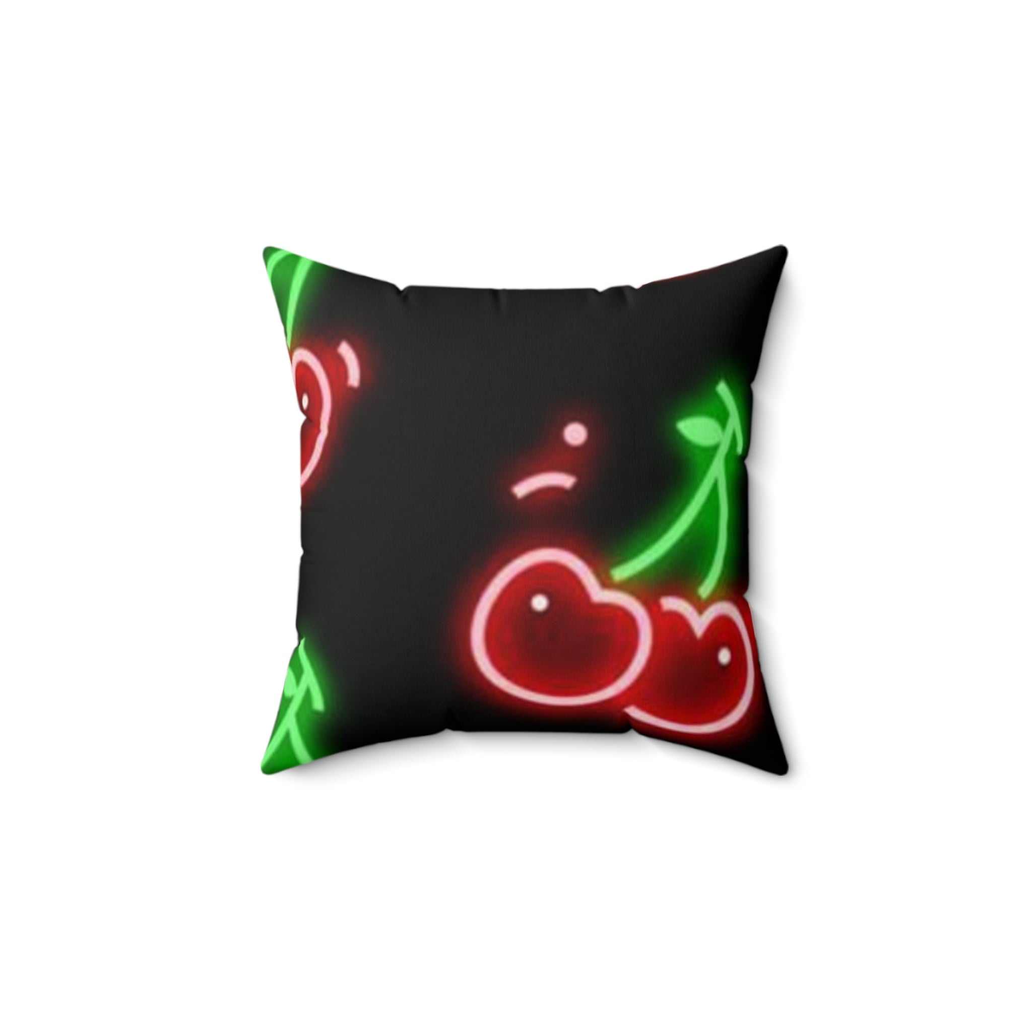 Neon Cherry Throw Pillow