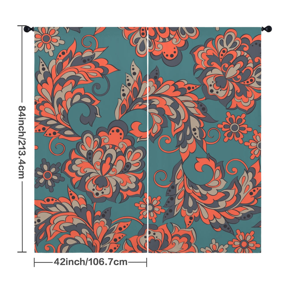 Sunset Paisley Curtains 42"x84"