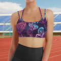 Galaxy Butterflies Double Strap Sports Bra