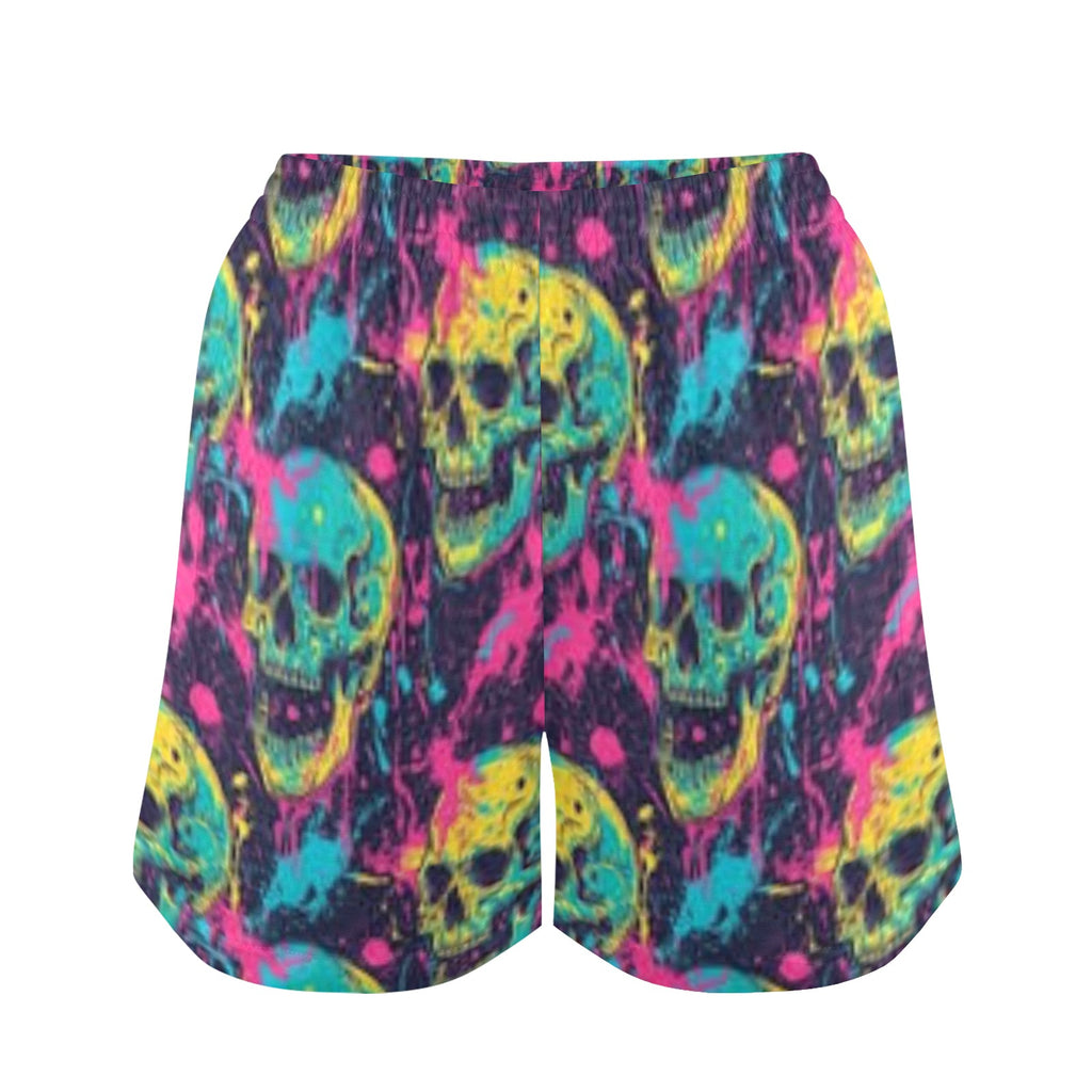 Color Skull Pajama Shorts