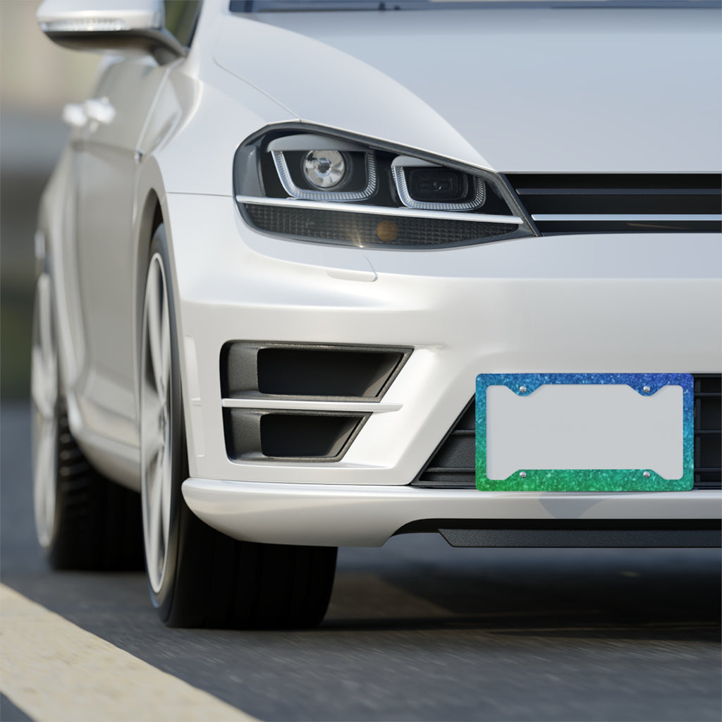 Ombre Bloom Metal License Plate Frame