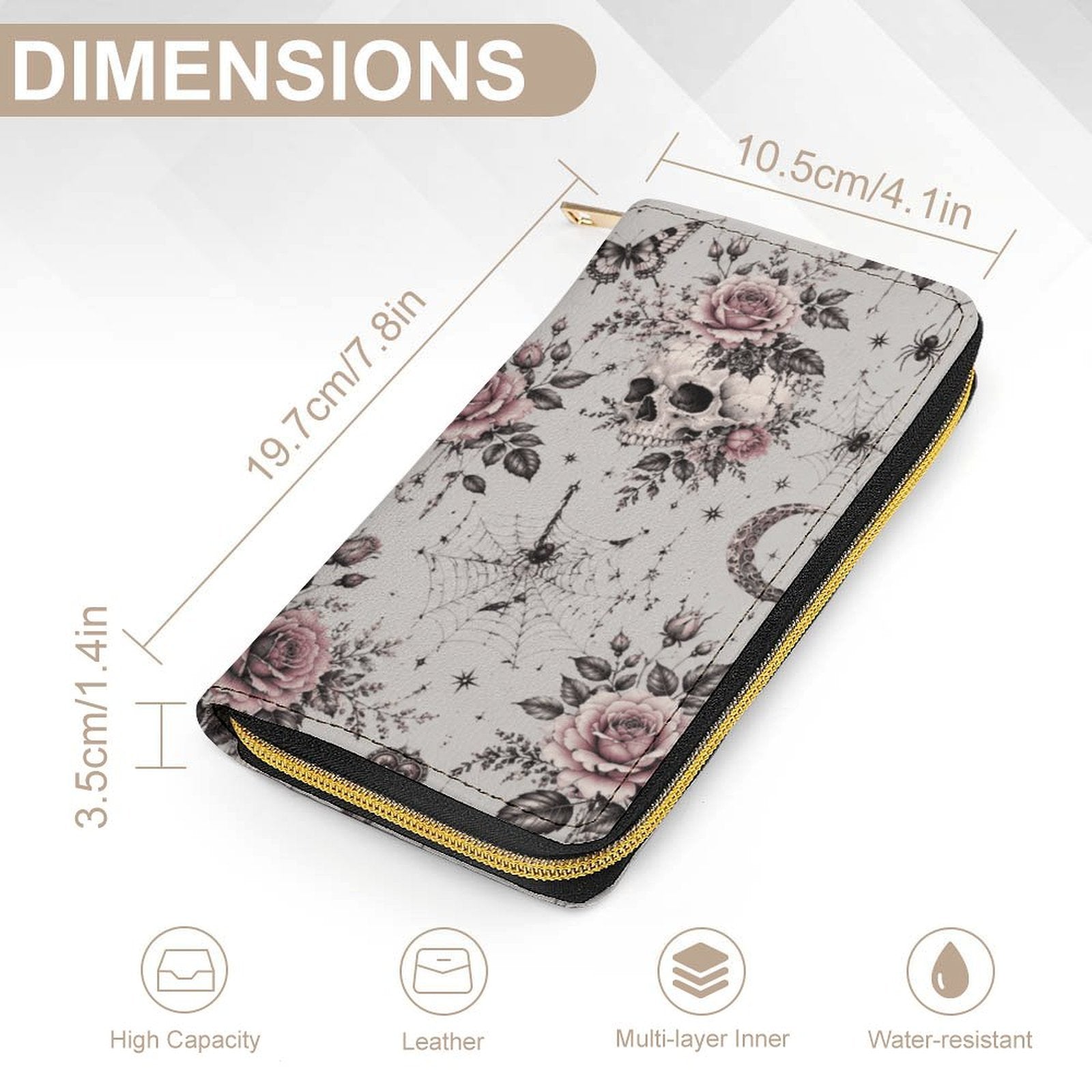 Custom Large Capacity Zip Around Wallet PU Leather Clutch Purse With Multi-Layer Slots