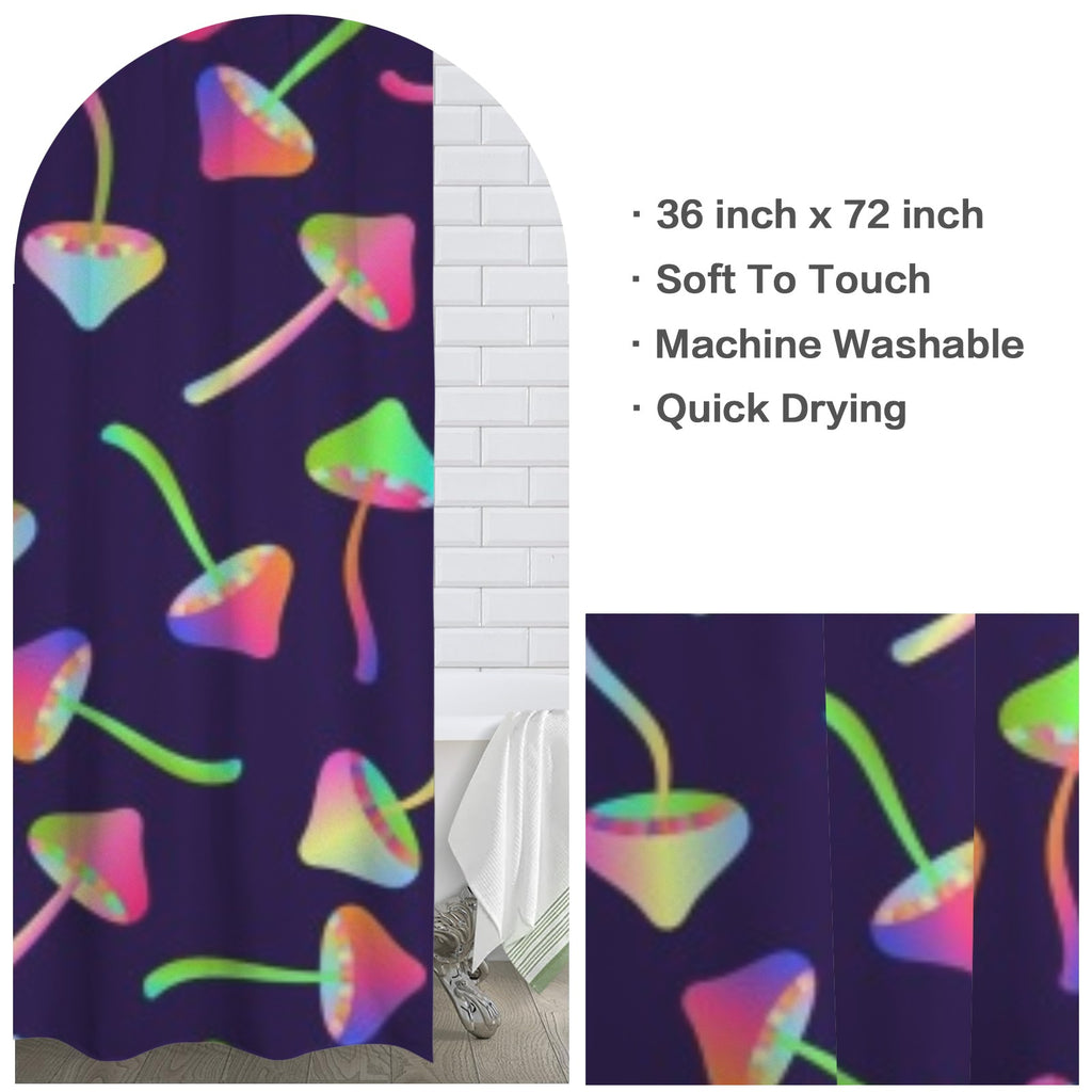 Trippy Mushroom Shower Curtain 36"x72"